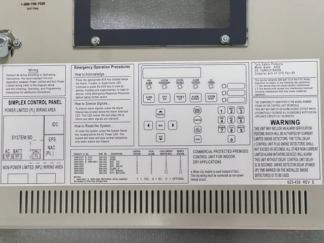 Simplex 4006-9102 Standard LifeAlarm Fire Alarm Control Panel New