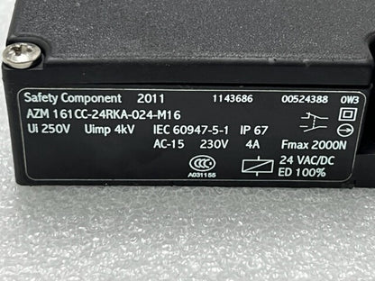 Schmersal AZM161CC-24RKA-024-M16 Safety Interlock Switch (With Actuator) Used