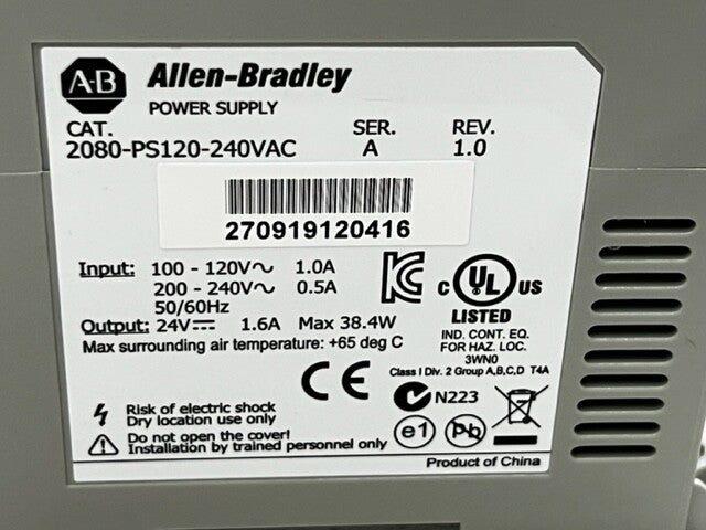 2080-PS120-240VAC Series A PLC Power Supply Unit 24VDC 38.4W 1.6A New in Box