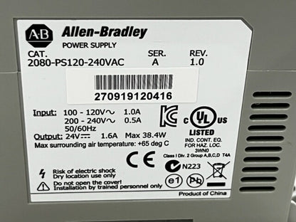 2080-PS120-240VAC Series A PLC Power Supply Unit 24VDC 38.4W 1.6A New in Box