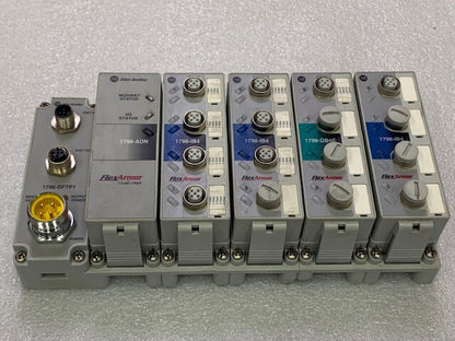 1798 FlexArmor DeviceNet Baseplate, Field Termination Plug and I/O Modules Used