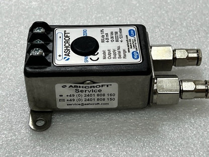 Ashcroft RXLdp 1.0% 4-20mA 12-36Vdc +/- 12.5mbar Pressure Transmitter Used