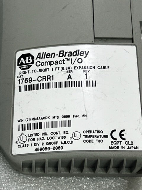 1769-CRR1 SER A Compact I/O Right to Right 1 Ft Expansion Cable Used