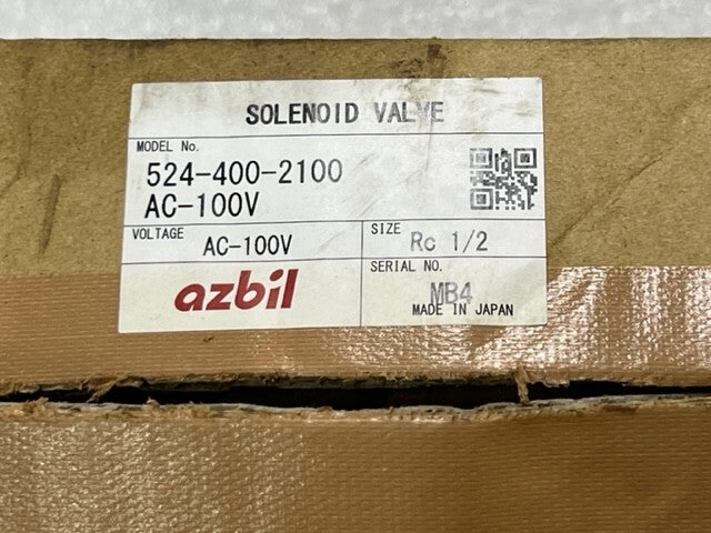 Azbil TA Co. 524-400-2100 AC100V Rc1/2 Port Solenoid Valve New