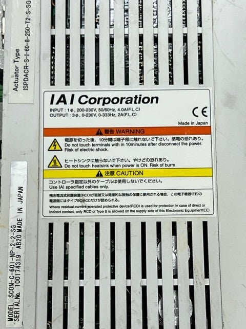 IAI Electric SCON-C-601-NP-2-2-SG Linear Servo Actuator Controller Used