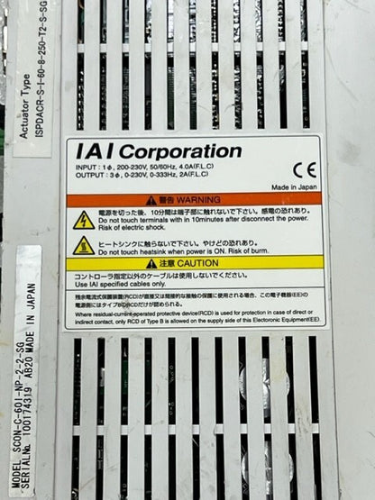 IAI Electric SCON-C-601-NP-2-2-SG Linear Servo Actuator Controller Used