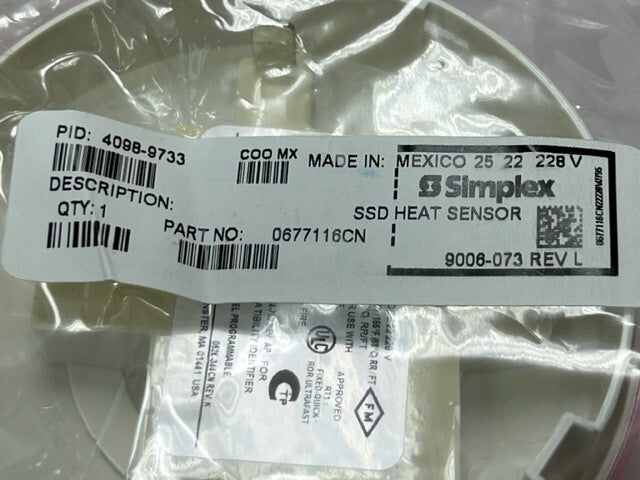 Lot of 10 Pcs - Simplex 4098-9733 Analog Heat Detector Head New in Sealed Bag