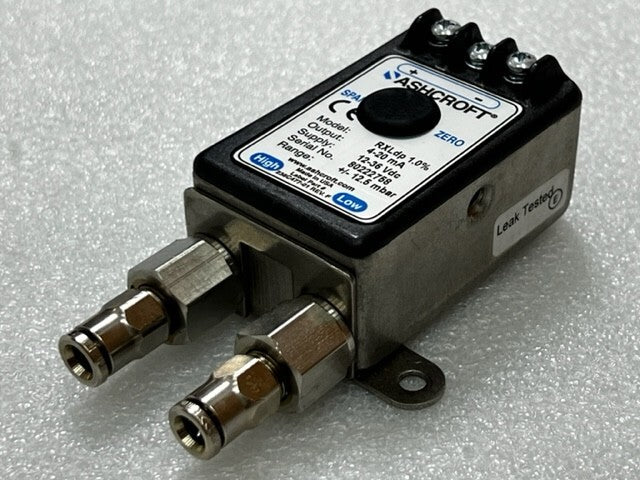 Ashcroft RXLdp 1.0% 4-20mA 12-36Vdc +/- 12.5mbar Pressure Transmitter Used
