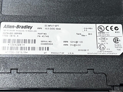 1756-IB16 SER A SLC500 ControlLogix 16 Point Digital DC Input Module Used