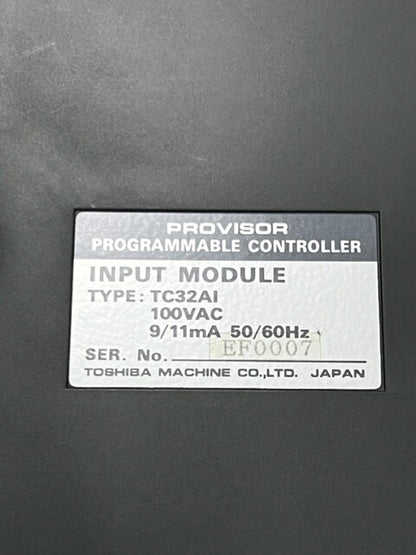 Toshiba TC32AI 100VAC 9/11mA  Provisor Programmable Controller Input Module Used