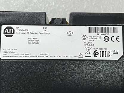 1756-PA75R Ser A ControlLogix PLC AC Redundant Power Supply Module New No Box