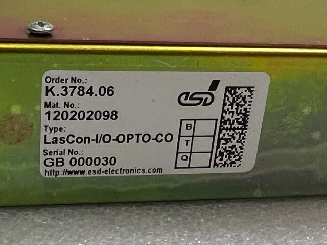 Rofin Sinar ESD Electronics Lascon-I/O-OPTO-CO K.3784.06 Laser Control Unit Used