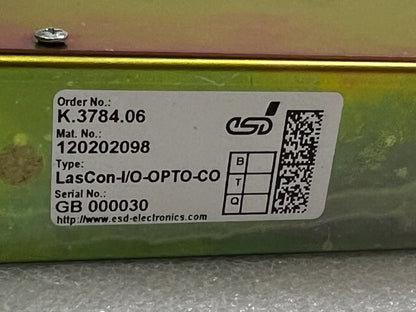 Rofin Sinar ESD Electronics Lascon-I/O-OPTO-CO K.3784.06 Laser Control Unit Used