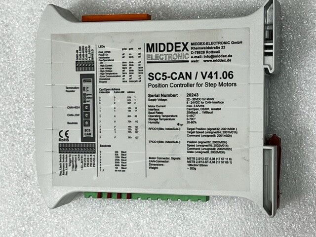 Middex Electronic SC5-CAN / V41.06 Position Controller for Step Motors Used