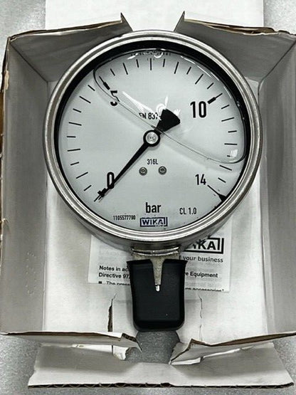 Wika 232.50.100 14 bar 1/2 NPT 316L Pressure Gauge New