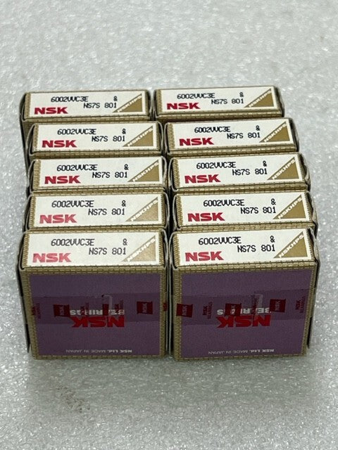 NSK 6002VVC3E Deep Groove Ball Bearing 15x32x9mm New - Lot of 10 Pcs