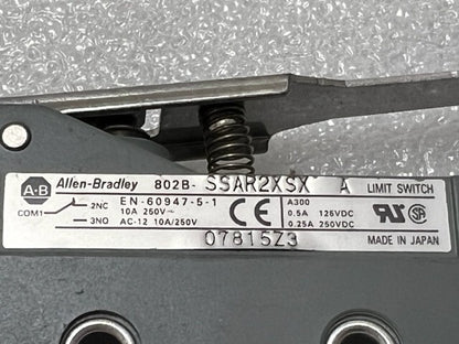 802B-SSAR2SSX Ser A 10A 250V Roller Lever Limit Switch New No Box