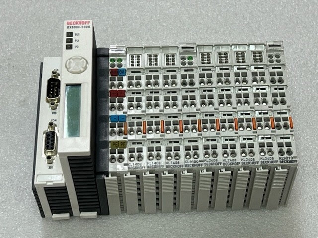 Beckhoff BX8000-0000 Bus Terminal Controller w KL1408 KL2408 KL9010 KL9100 Used