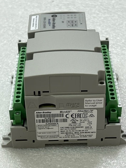 2080-LC20-20QWBR Ser B Micro820 EtherNet IP PLC Controller New