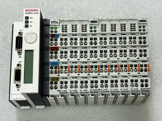 Beckhoff BX8000-0000 Bus Terminal Controller w KL1408 KL2408 KL9010 KL9100 Used