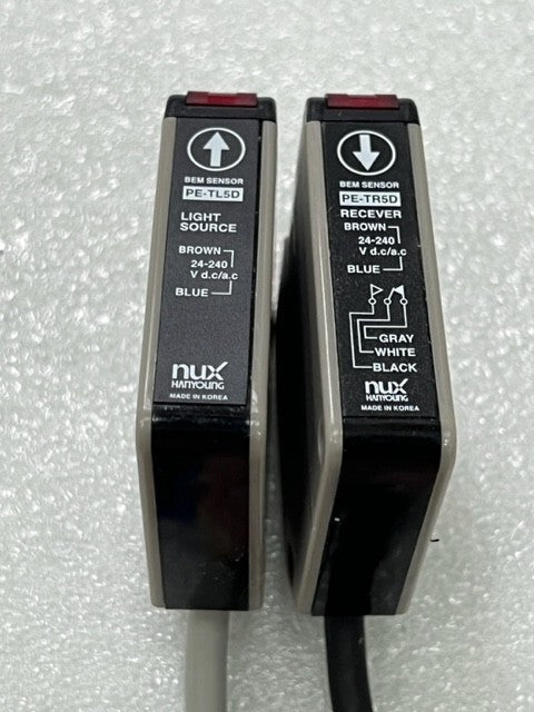 Hanyoung NUX PE-T5D Photoelectric Beam Sensor 24-240VAC New in Box