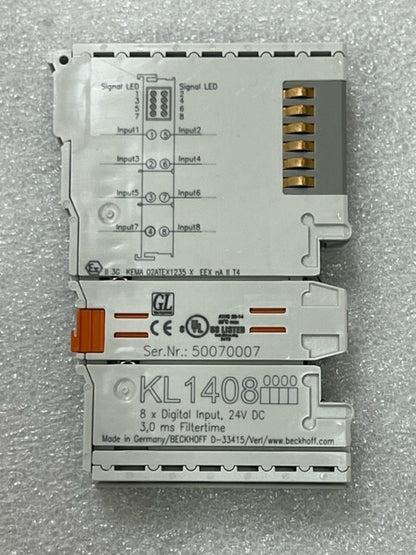Beckhoff BX8000-0000 Bus Terminal Controller w KL1408 KL2408 KL9010 KL9100 Used