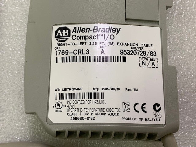 1769-CRL3 SER A Compact I/O Right to Left 1M Expansion Cable Used