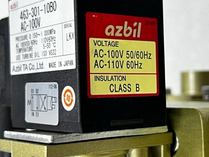 Azbil TA Co. 463-301-10B0 AC100V Rc3/8 Port Solenoid Valve New