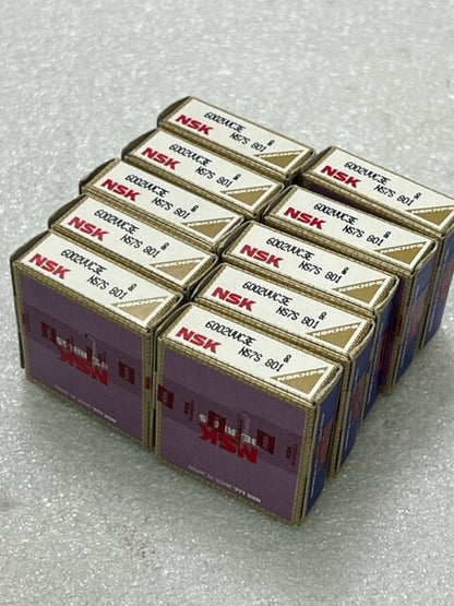 NSK 6002VVC3E Deep Groove Ball Bearing 15x32x9mm New - Lot of 10 Pcs