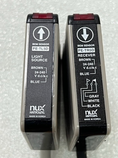 Hanyoung NUX PE-T5D Photoelectric Beam Sensor 24-240VAC New in Box
