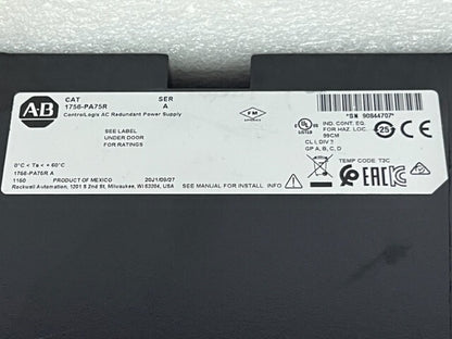 1756-PA75R Ser A ControlLogix PLC AC Redundant Power Supply Module New No Box