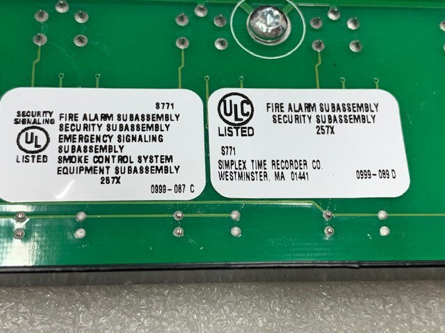 Simplex 4100-1280 8LED88W Display Sub-Assembly & 4100 LED Switch Controller Used