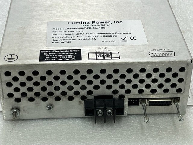 Lumina Power LDY-600-80-7-FR-DIL-1BC Laser Diode Driver Used