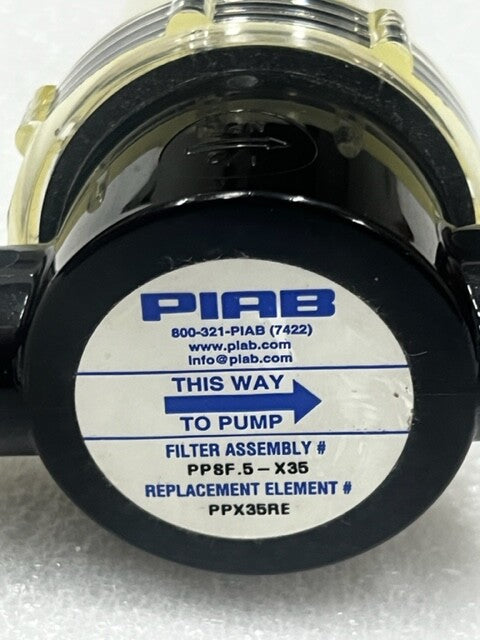 PIAB PP8F.5-X35 Filter Assembly with Filter PPX35RE Used Good Condition