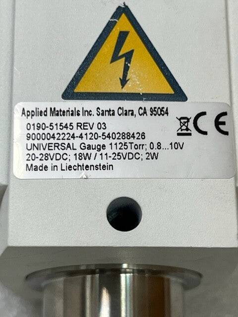 Applied Materials 0190-51545 REV 03 1125 Torr Universal Gauge Used