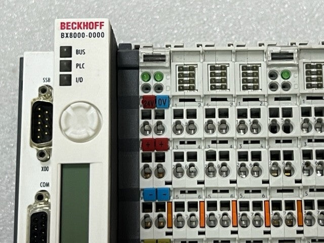 Beckhoff BX8000-0000 Bus Terminal Controller w KL1408 KL2408 KL9010 KL9100 Used