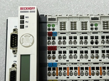 Beckhoff BX8000-0000 Bus Terminal Controller w KL1408 KL2408 KL9010 KL9100 Used