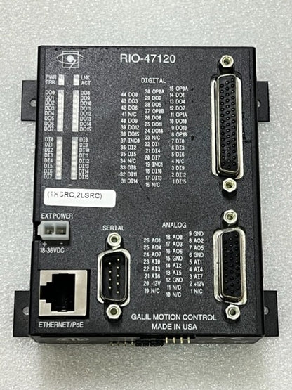 Galil Motion Control RIO-47120 EtherNet PLC Remote I/O Controller Used