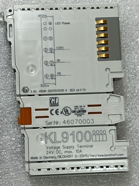 Beckhoff BX8000-0000 Bus Terminal Controller w KL1408 KL2408 KL9010 KL9100 Used
