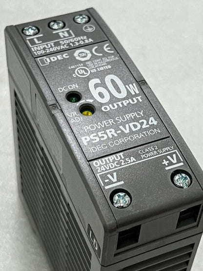 IDEC PS5R-VD24 Input 100-240VAC 50/60Hz Output 24VDC 2.5A Power Supply Unit New