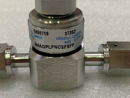 Veriflo Diaphragm Valve 944AOPLPNCSFSFF 316L 373521 125 PSI MAX Used