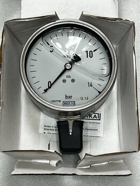 Wika 232.50.100 14 bar 1/2 NPT 316L Pressure Gauge New