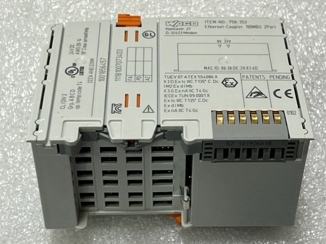 Wago 750-352 PLC Fieldbus EtherNet Coupler Module Used