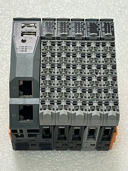 B&R X20CP0483 Rev D0 PLC with X20 PS9062 DI9372 DO9321 PS2100 DO9321 I/O Modules