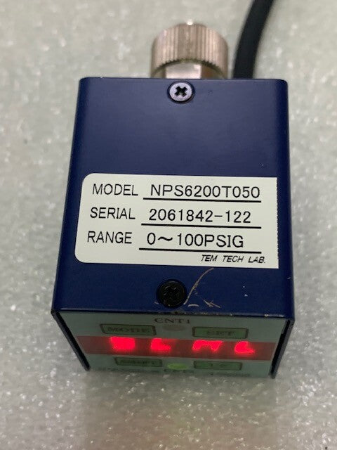 Tem-Tech Lab NPS6200T050 Pressure Switch Range 0-100PSIG Used Working Condition