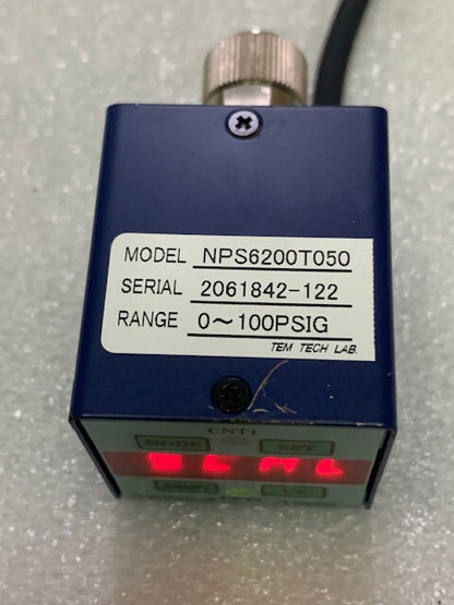 Tem-Tech Lab NPS6200T050 Pressure Switch Range 0-100PSIG Used Working Condition