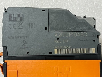 B&R X20CP0483 Rev D0 PLC with X20 PS9062 DI9372 DO9321 PS2100 DO9321 I/O Modules