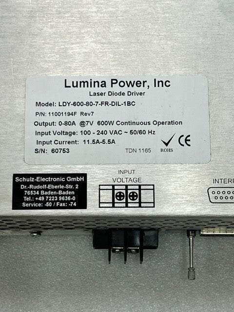 Lumina Power LDY-600-80-7-FR-DIL-1BC Laser Diode Driver Used