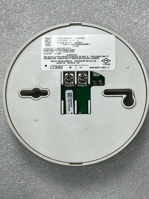 Simplex 4098-9792E Smoke Detector Base For Open Area Protection- White Brand New