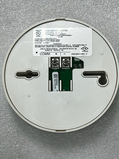 Simplex 4098-9792E Smoke Detector Base For Open Area Protection- White Brand New